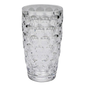 Copo Longo Acrílico Lapidado Círculos Transparente 670ml