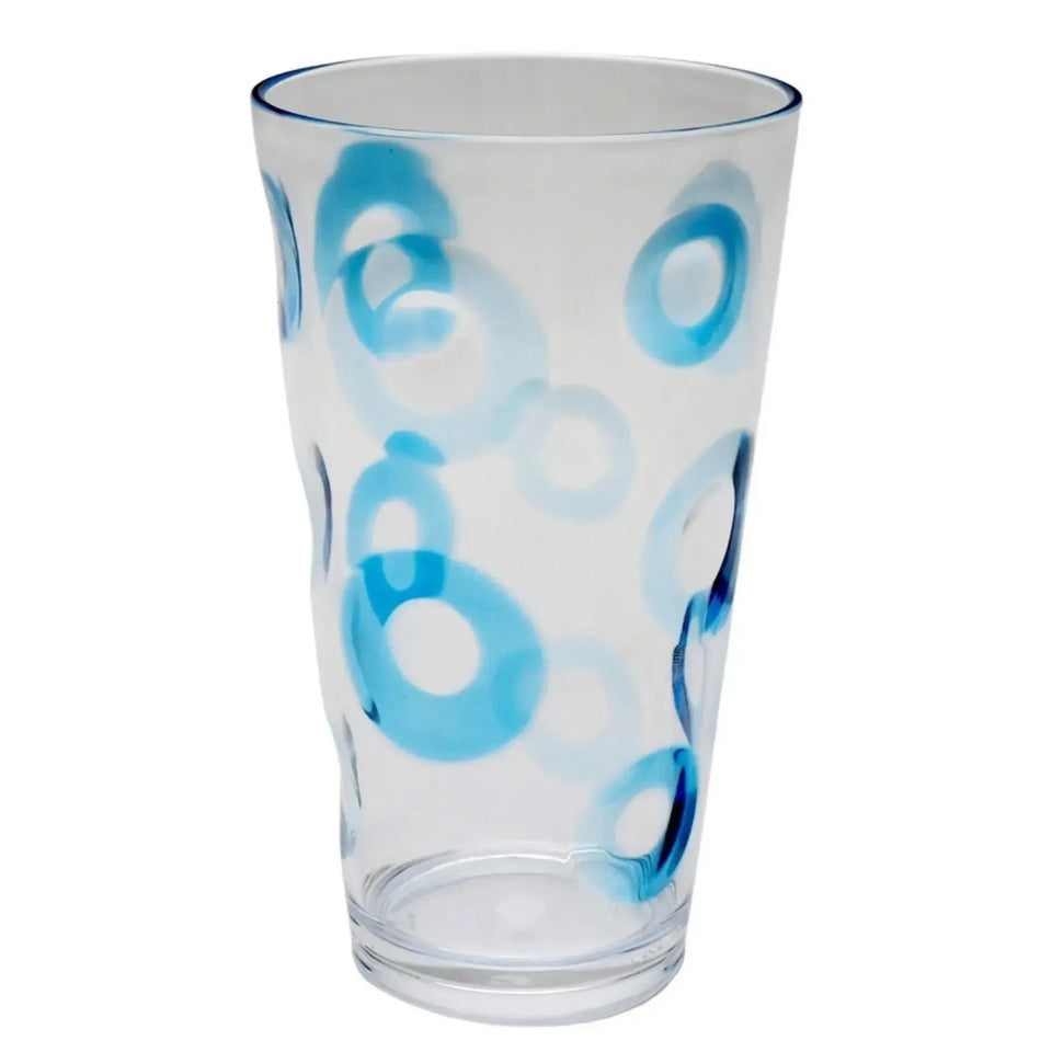 Copo Longo Acrílico Textura Círculos Azul 710ml