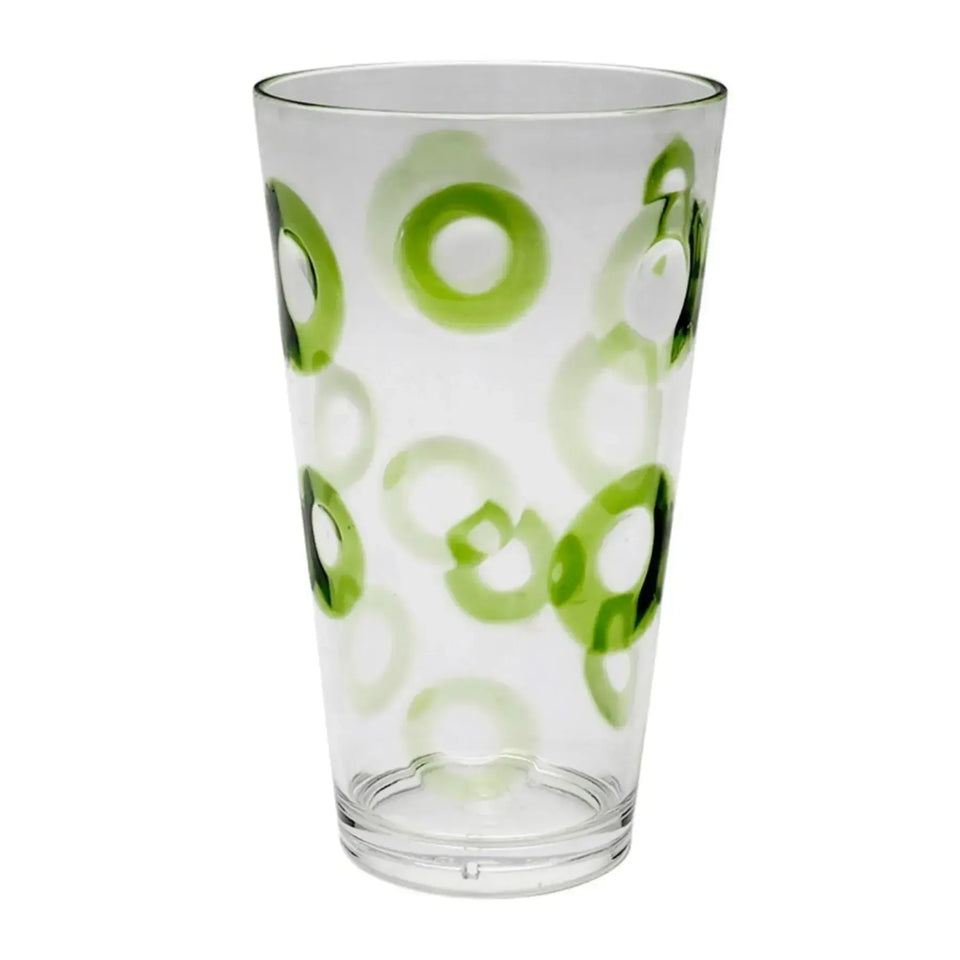 Copo Longo Acrílico Textura Círculos Verde 710ml