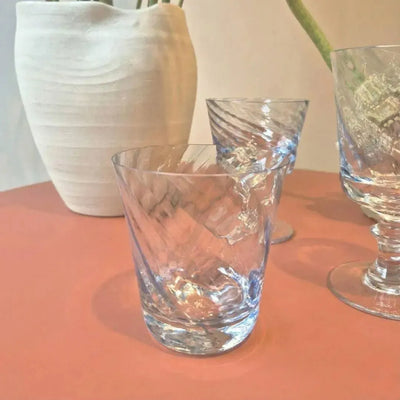 Copo Mozart em Puro Cristal para Whisky / Coquetel Murano Colors Torcido Azul Claro 450ml