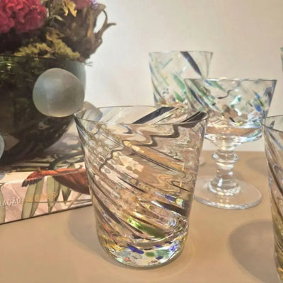 Copo Mozart em Puro Cristal para Whisky / Coquetel Murano Colors Torcido Colorido 450ml