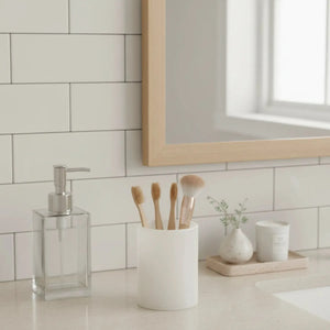 Copo para Banheiro Poliresina Off White 9,5x7cm Mart