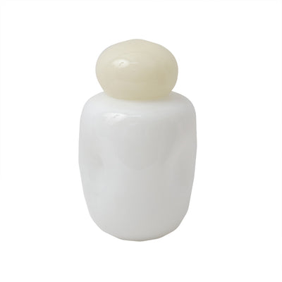 Garrafa Decorativa Branca e Bege Linha Contour