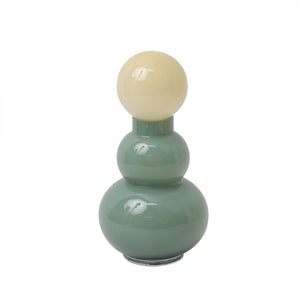 Garrafa Decorativa Verde e Bege Linha Contour