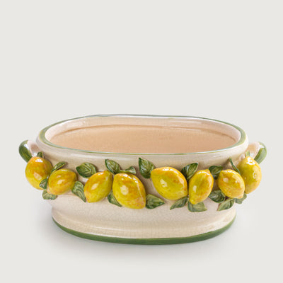 Vaso Floreira Gigante Cerâmica Limão Amalfi