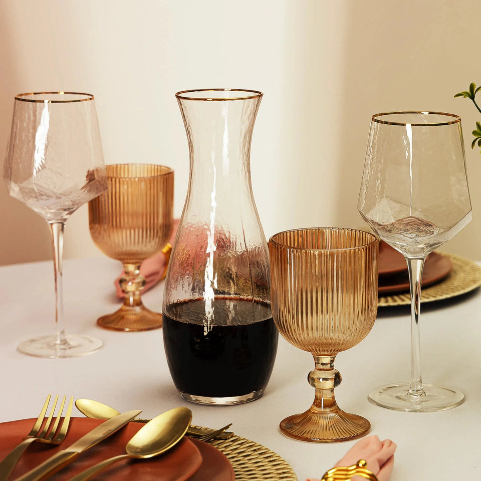 Decanter Vidro Cristalino Borda Dourada Taj 1,150L