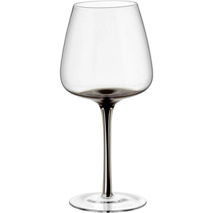 Jogo 6 Taças Água Vidro Transparente com Haste Preta 600ml