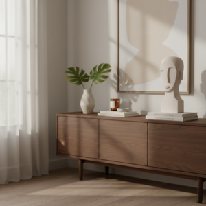 Escultura Face em Poliresina Bege Mart 45x18x12,5cm