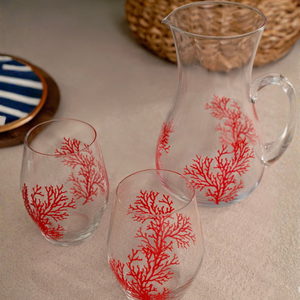 Jogo 6 Copos Sante Stemless Wine em Cristal Ecológico 455ml Coral Vermelho