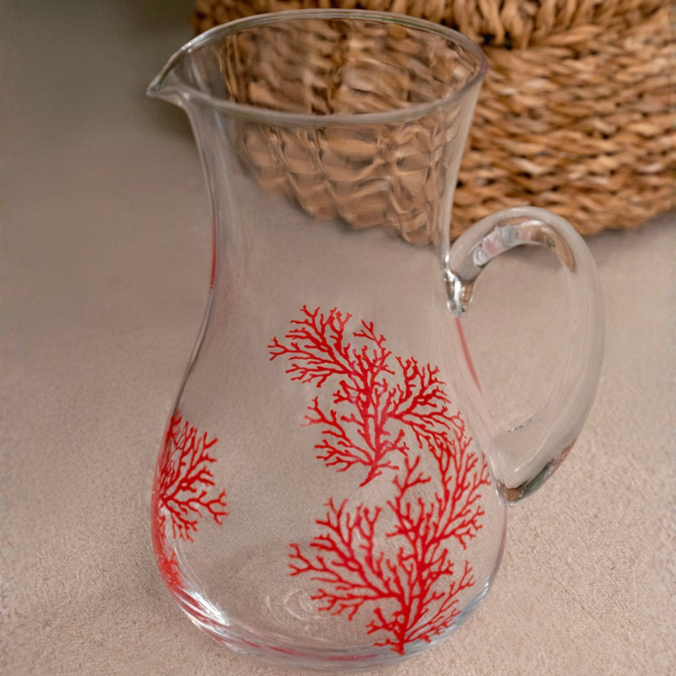 Jarra Real em Cristal Ecológico 1,2L Coral Vemelho