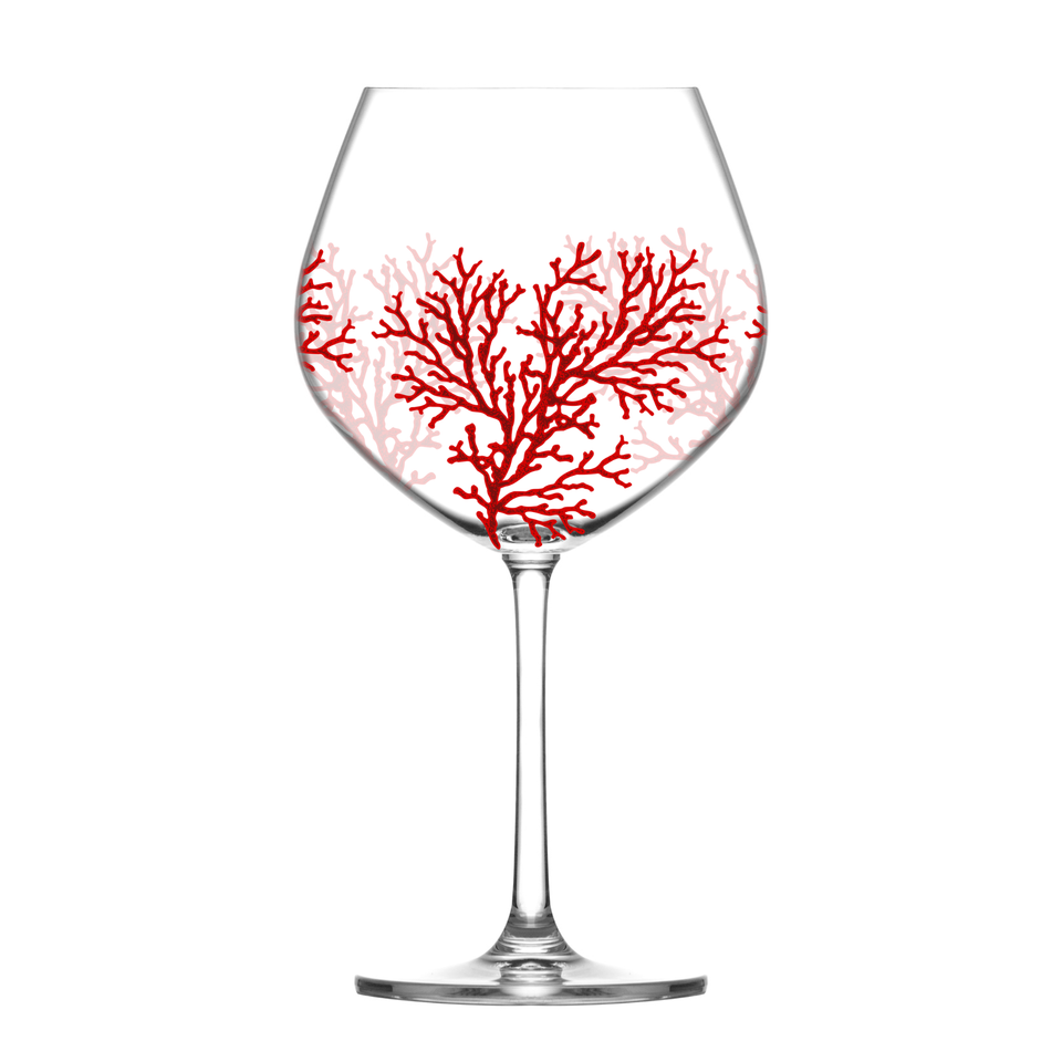 Jogo 6 Taças Gin Sante Burgundy em Cristal Ecológico 635ml Coral Vermelho