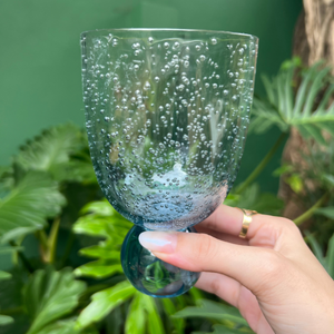Conjunto 6 Copos Acrilico Detalhe Degradê Bolhas base Esfera Azul Linha Sintonia 360ml