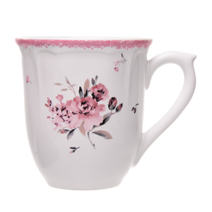 Conjunto 4 Canecas Cerâmica Florescer Rosa 330ml