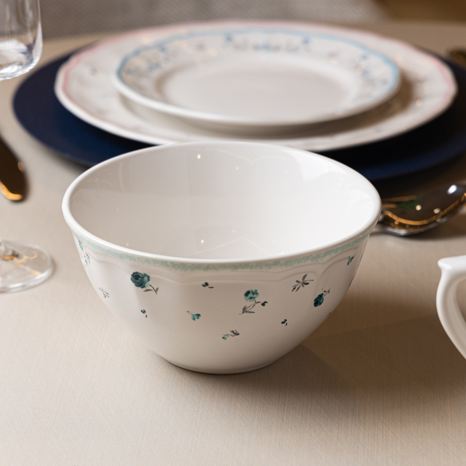 Conjunto 4 Bowls Cerâmica Florescer Azul 12,5cm