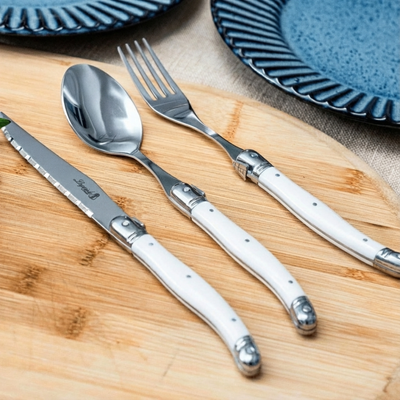 Faqueiro Laguiole La Maison Luxo Branco 18 Peças