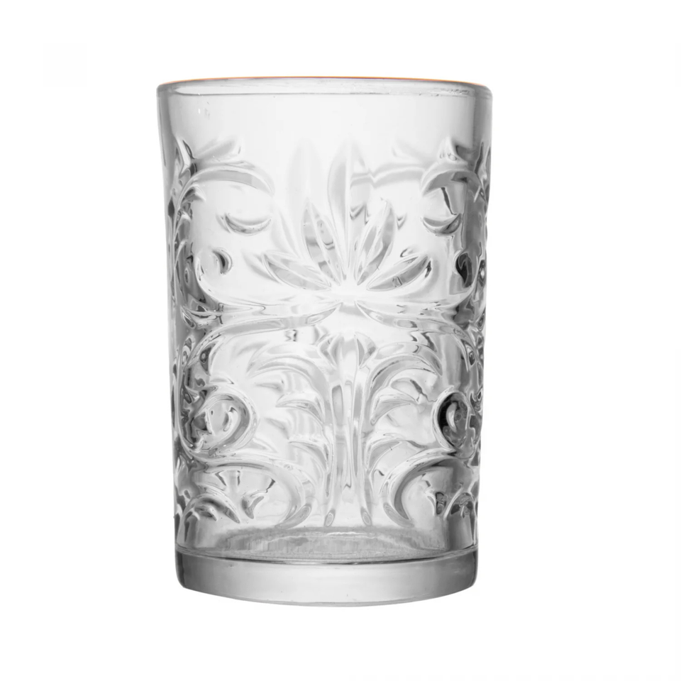 Jogo 6 Copos Altos Cristal Ecológico com Fio de Ouro Arabesco 330ml Wolff