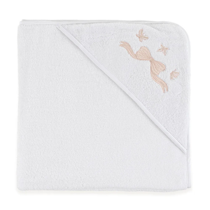 Toalha Banho com Capuz Baby Felice Branco Trussardi