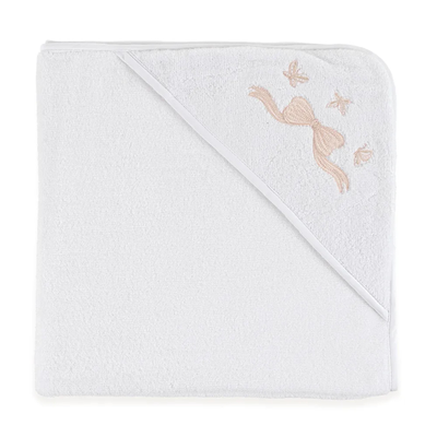 Toalha Banho com Capuz Baby Felice Branco Trussardi