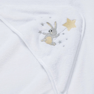 Toalha Banho com Capuz Baby Luna Branco Trussardi