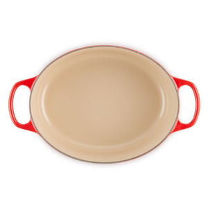 Panela Le Creuset Oval Signature Vermelho com Pegador Prata 13,9L 40cm