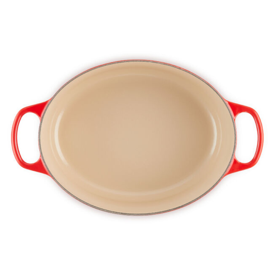 Panela Le Creuset Oval Signature Vermelho com Pegador Prata 13,9L 40cm