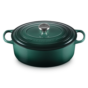 Panela Le Creuset Oval Signature Artichaut com Pegador Prata 13,9L 40cm