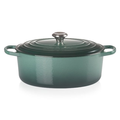 Panela Le Creuset Oval Signature Artichaut com Pegador Prata 13,9L 40cm