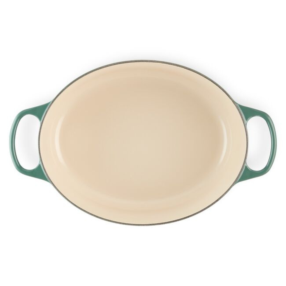 Panela Le Creuset Oval Signature Artichaut com Pegador Prata 13,9L 40cm