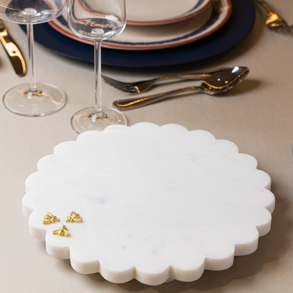 Tábua Para Frios Redonda Mármore New Bee 25,5cm Wolff