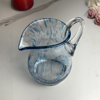 Jarra Mozart em Puro Cristal Murano Colors Torcido Azul Clara 1,7L