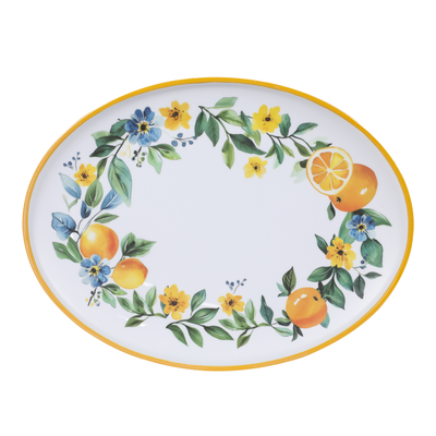 Travessa Oval Melamina Zagara Limão 35,5cm