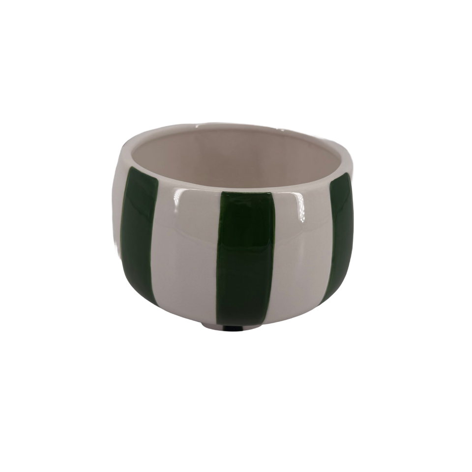 Vaso Cerâmica Bowl Listrado 15x15x11cm Tuut
