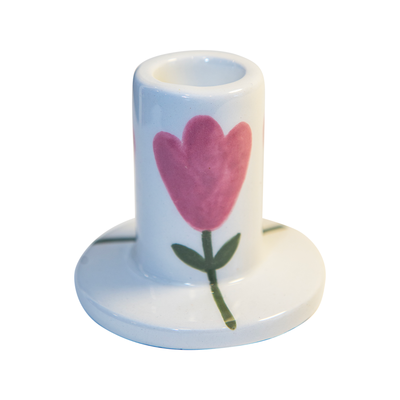 Porta Velas Decor Ceramica Flor 6,5x6,5x6cm Tuut