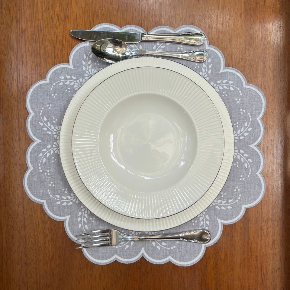 Jogo Americano Bouquet Cinza 38,5cm