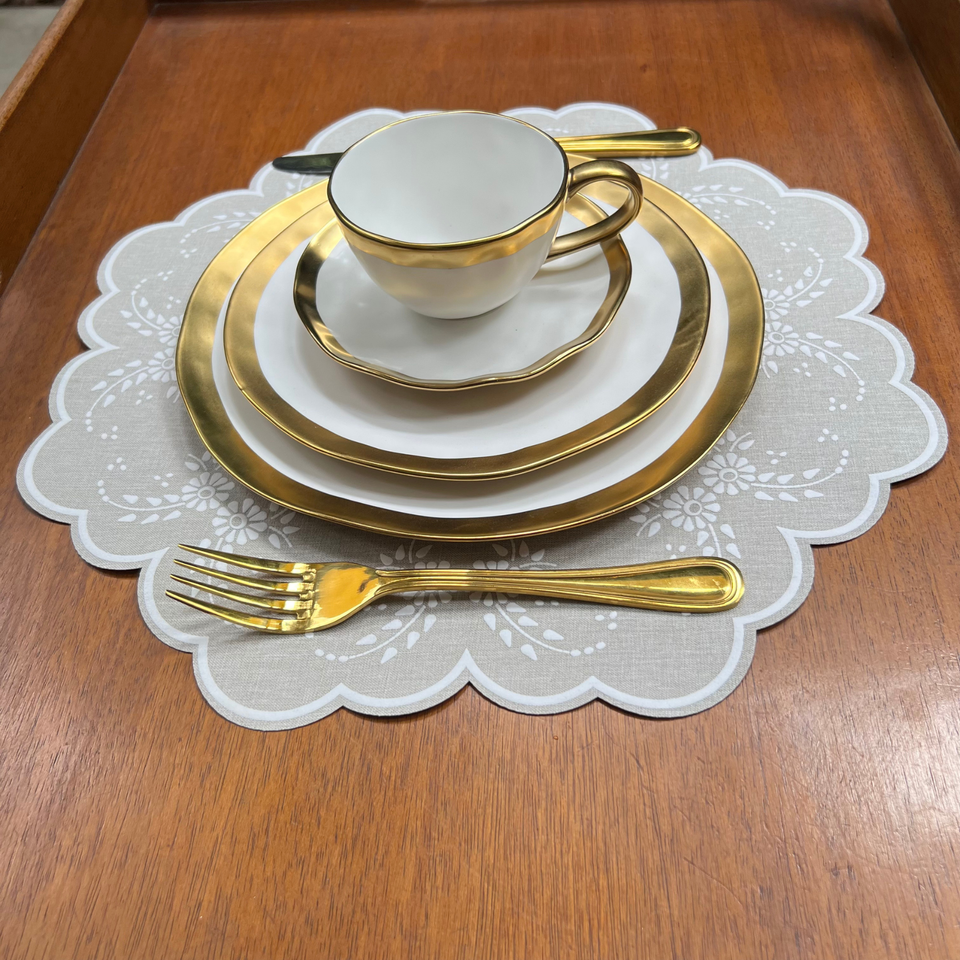 Jogo Americano Bouquet Bege 38,5cm