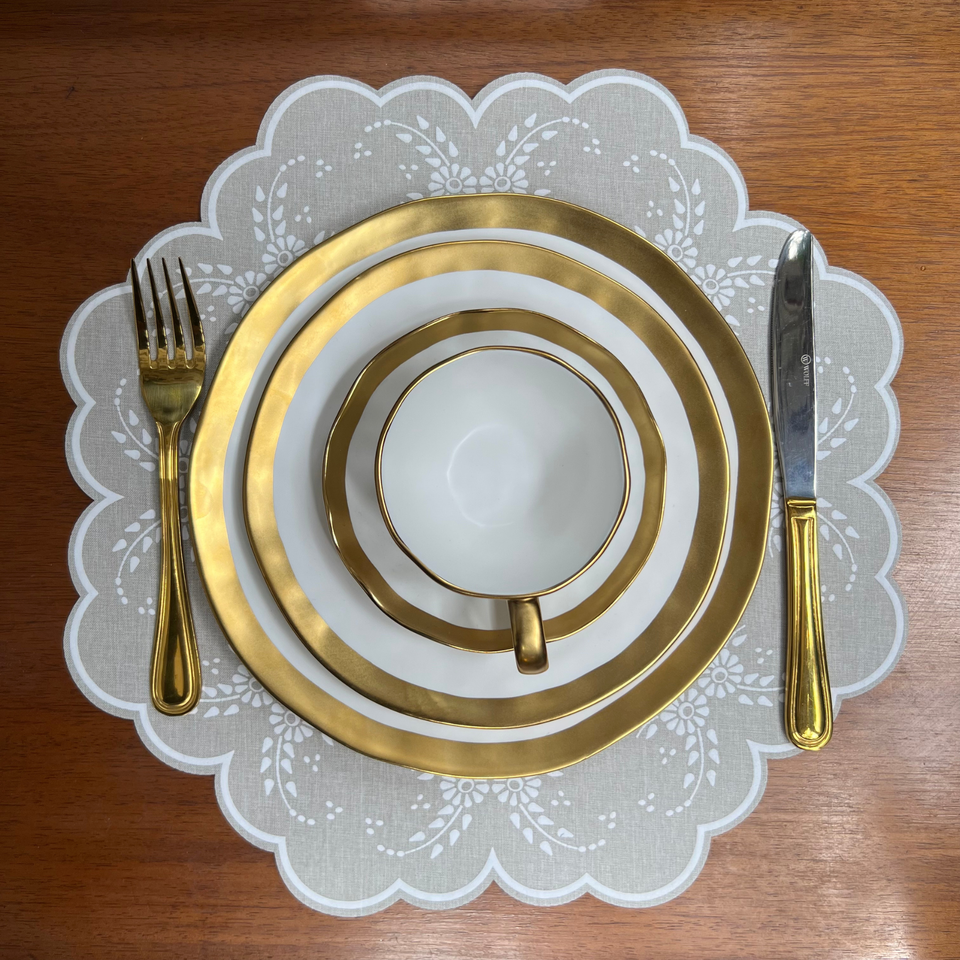 Jogo Americano Bouquet Bege 38,5cm