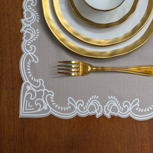 Jogo Americano Retangular Gregas Off White 35x50cm