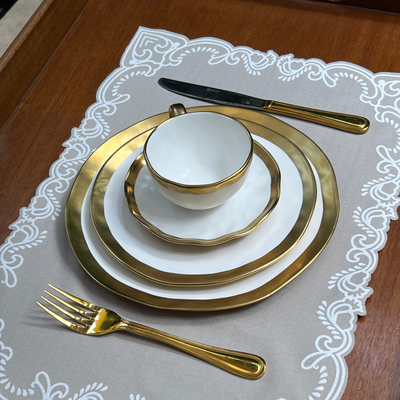 Jogo Americano Retangular Gregas Off White 35x50cm