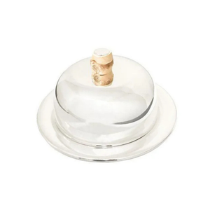Manteigueira Prata com Detalhe Bambu Shefield Plate