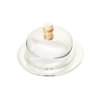 Manteigueira Prata com Detalhe Bambu Shefield Plate