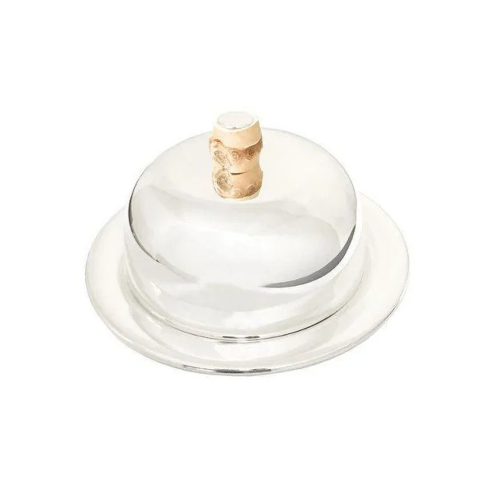 Manteigueira Prata com Detalhe Bambu Shefield Plate