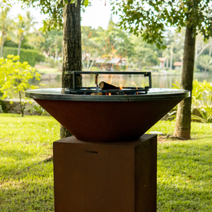 PRÉ-VENDA: Churrasqueira Escultural Fyrin Aço Corten 97,5cm