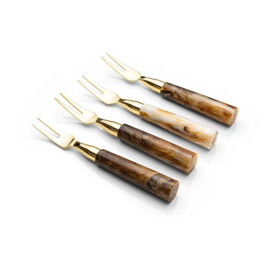 Conjunto 4 Garfos para Aperitivo Garbo Calacatta Gold