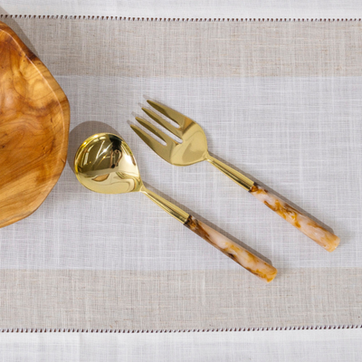 Conjunto 2 Talheres Salada Garbo Calacatta Gold