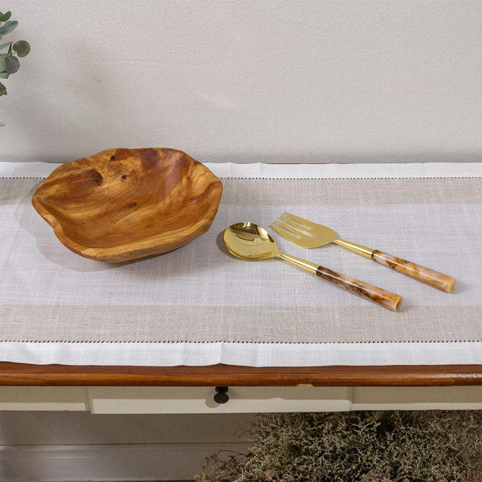 Conjunto 2 Talheres Salada Garbo Calacatta Gold
