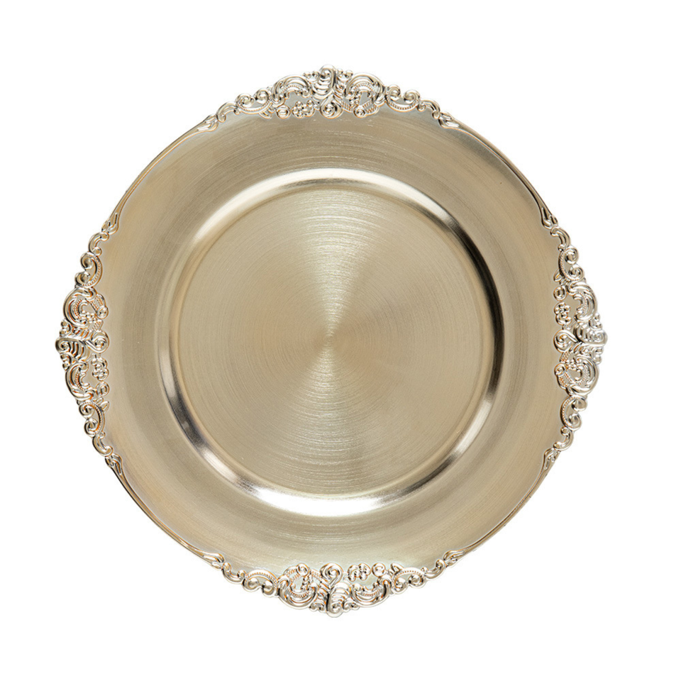 Sousplat Galles Barroco Elegance Champagne 35,5cm