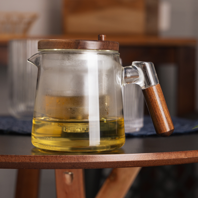 Chaleira Vidro Borossilicato com Botão Infusor Automático 500ml