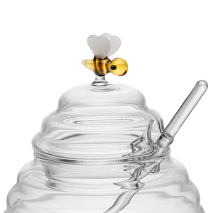 Açucareiro Vidro com Colher e Tampa Lovely Bee 500ml