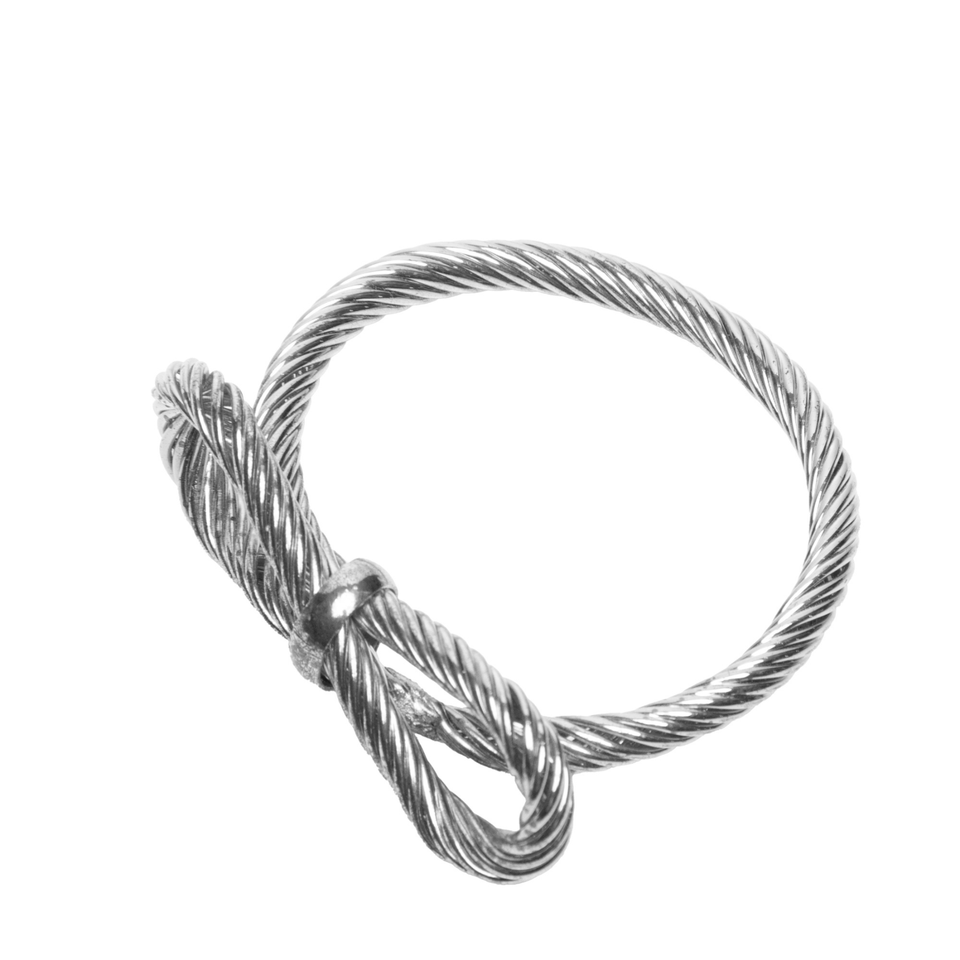 Jogo 4 Anéis para Guardanapos Laço Prateado Wolff