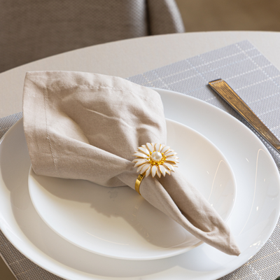 Jogo 4 Anéis para Guardanapos Floratta Branco Wolff